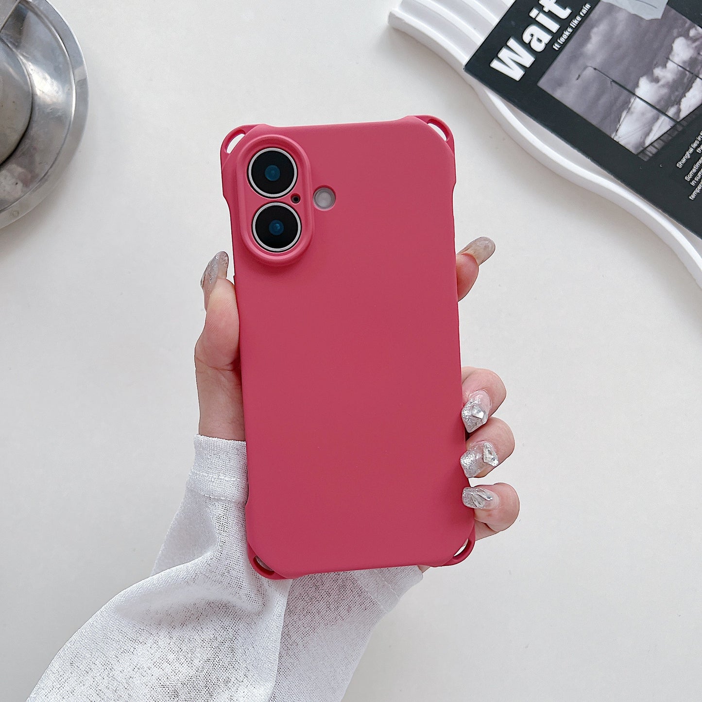 Four-corner Cross Lanyard Liquid Silicone Phone Case Soft Case