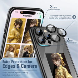 iPhone15 PRO PROMAX NFC墨水屏翻盖手机壳智能创意DIY定制全包边保护壳