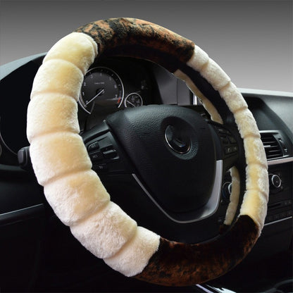 Short Plush Steering Wheel Cover For Use In Winter Universal Warm Winter