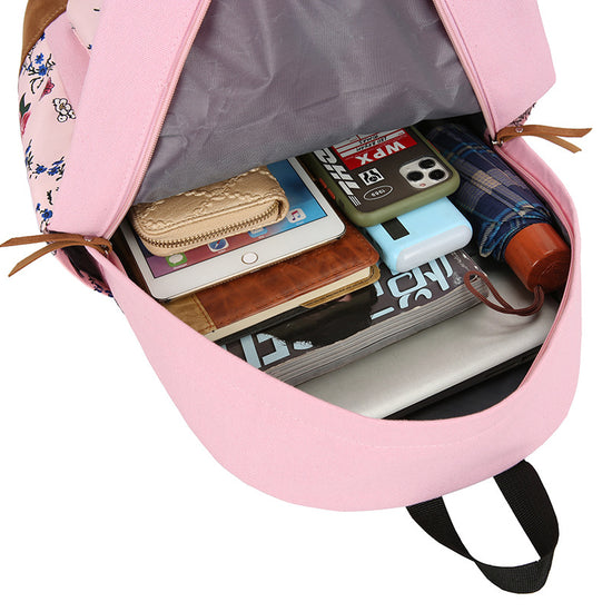 Casual Backpack Three-piece Large Capacity Student Schoolbag Japanese Style