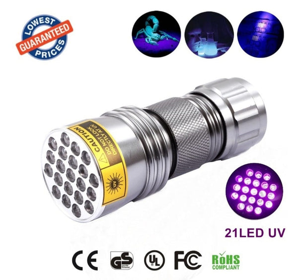 21LED紫光手电筒 LED紫光UV紫外线手电筒 防伪手电筒