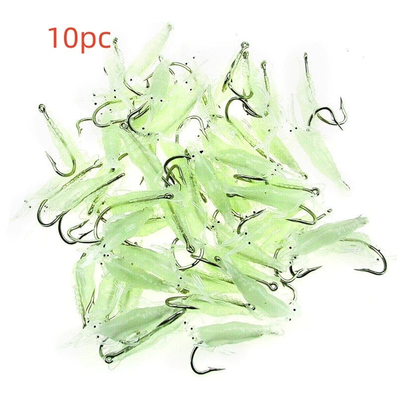 Yellow Stripe Luminous Soft Shrimp With Hook