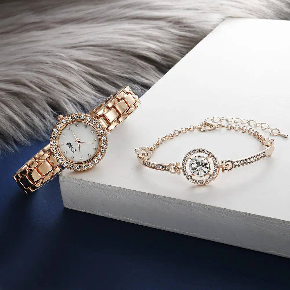 Women’s Fashion Diamond Bracelet Watch Suit