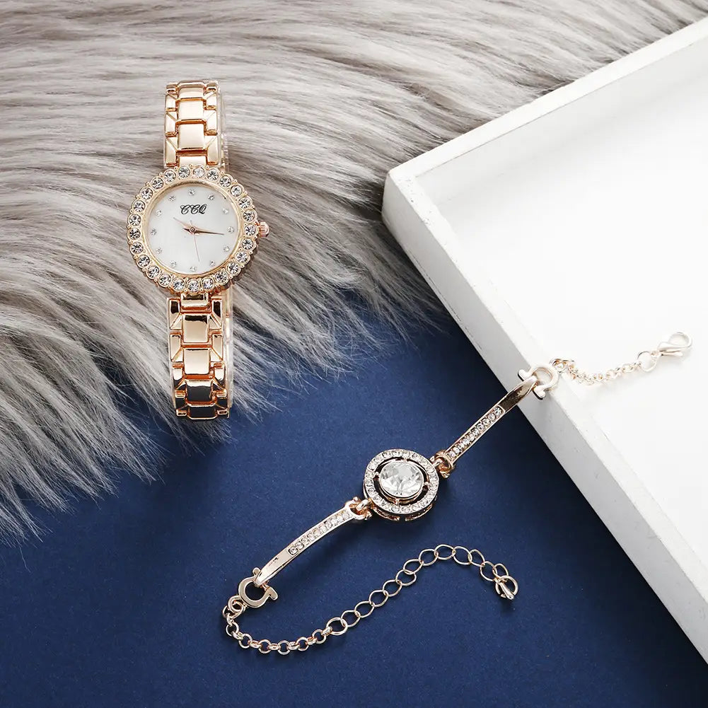 Women’s Fashion Diamond Bracelet Watch Suit