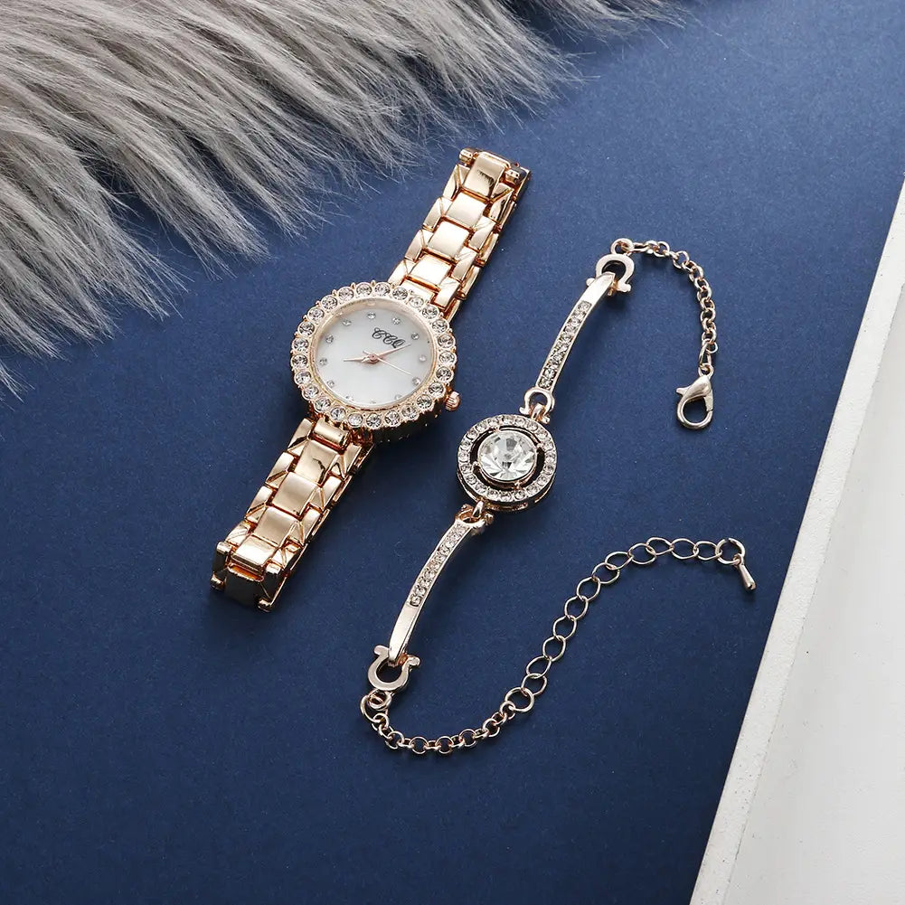 Women’s Fashion Diamond Bracelet Watch Suit