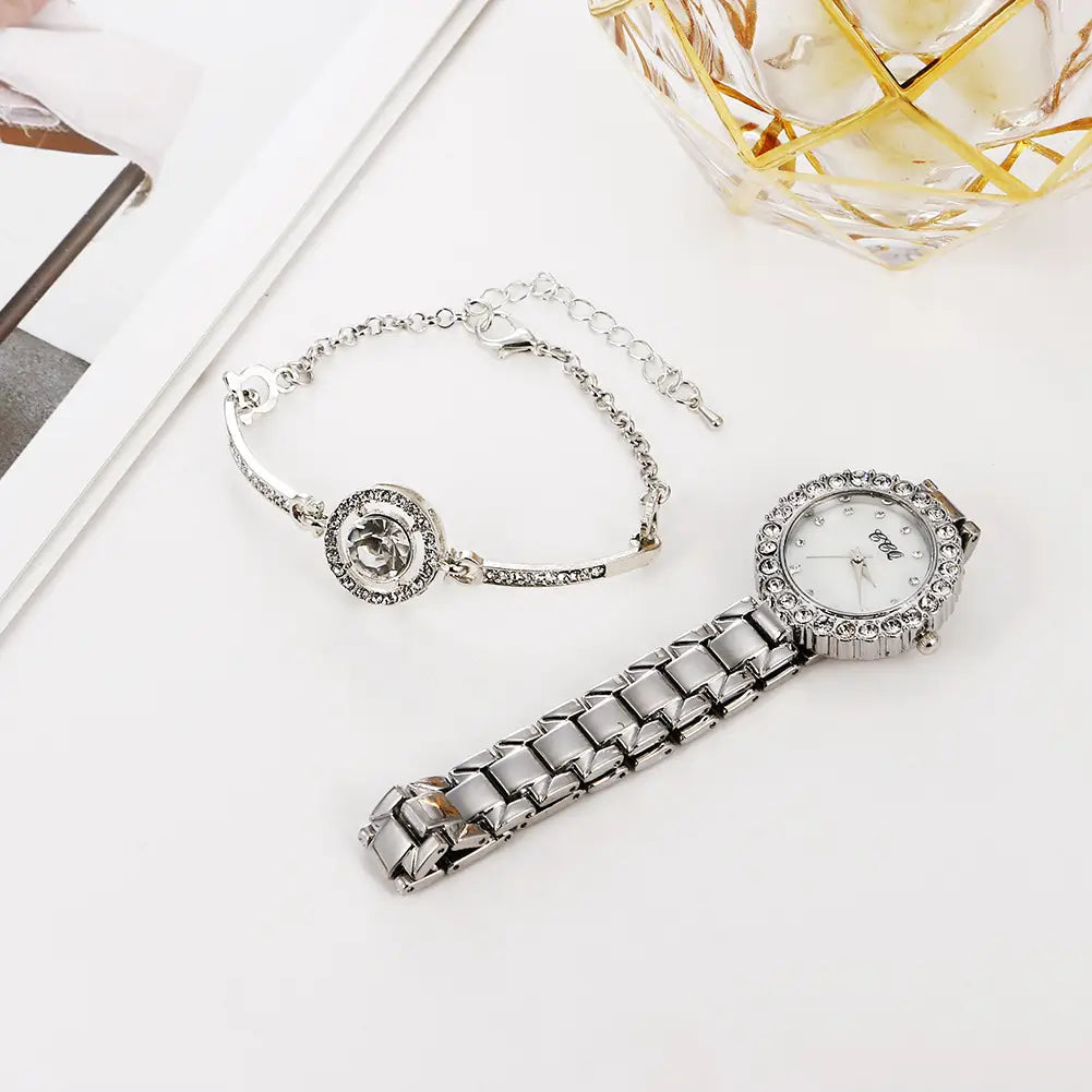 Women’s Fashion Diamond Bracelet Watch Suit