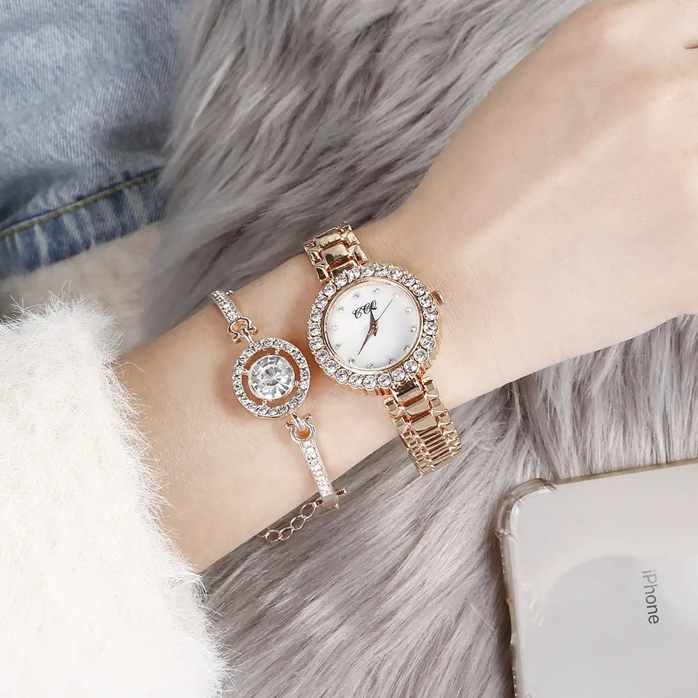 Women’s Fashion Diamond Bracelet Watch Suit