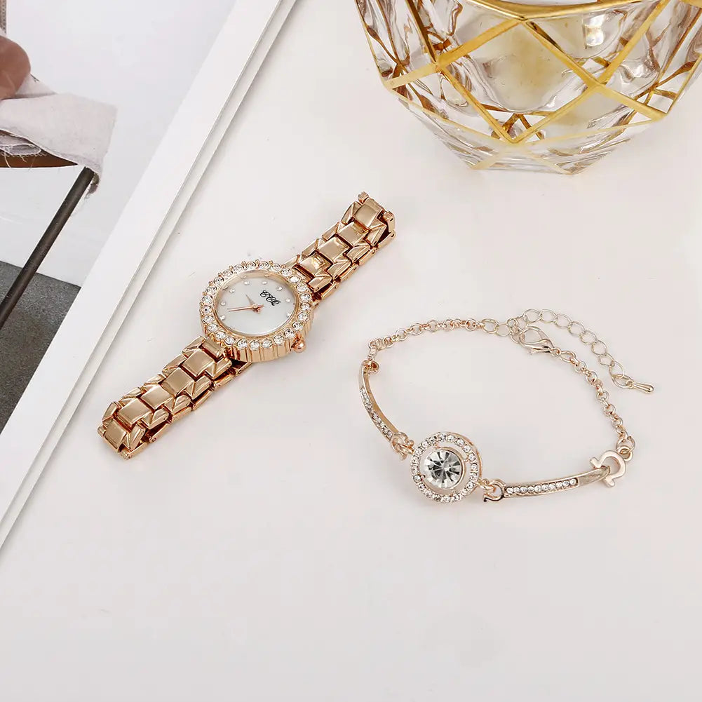 Women’s Fashion Diamond Bracelet Watch Suit