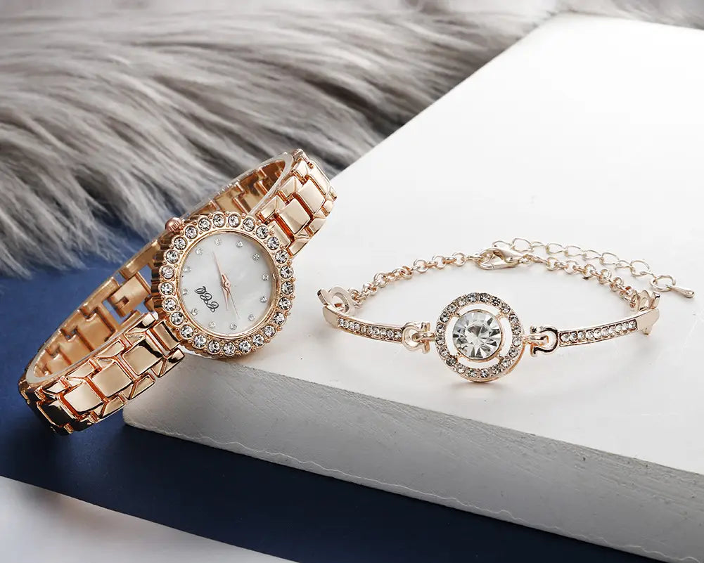 Women’s Fashion Diamond Bracelet Watch Suit