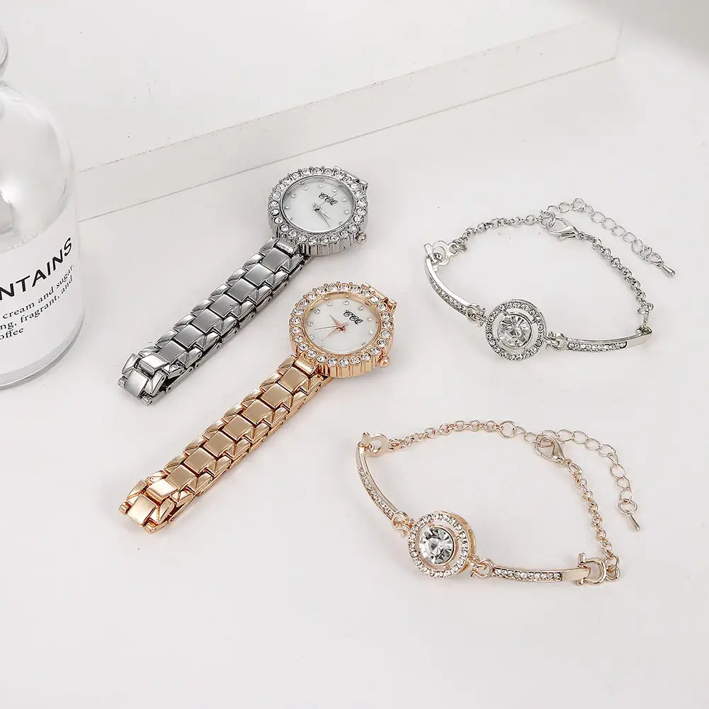 Women’s Fashion Diamond Bracelet Watch Suit
