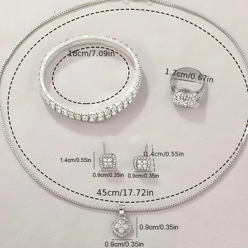 Women’s Diamond Fashion Roman Quartz Watch Five-piece Set