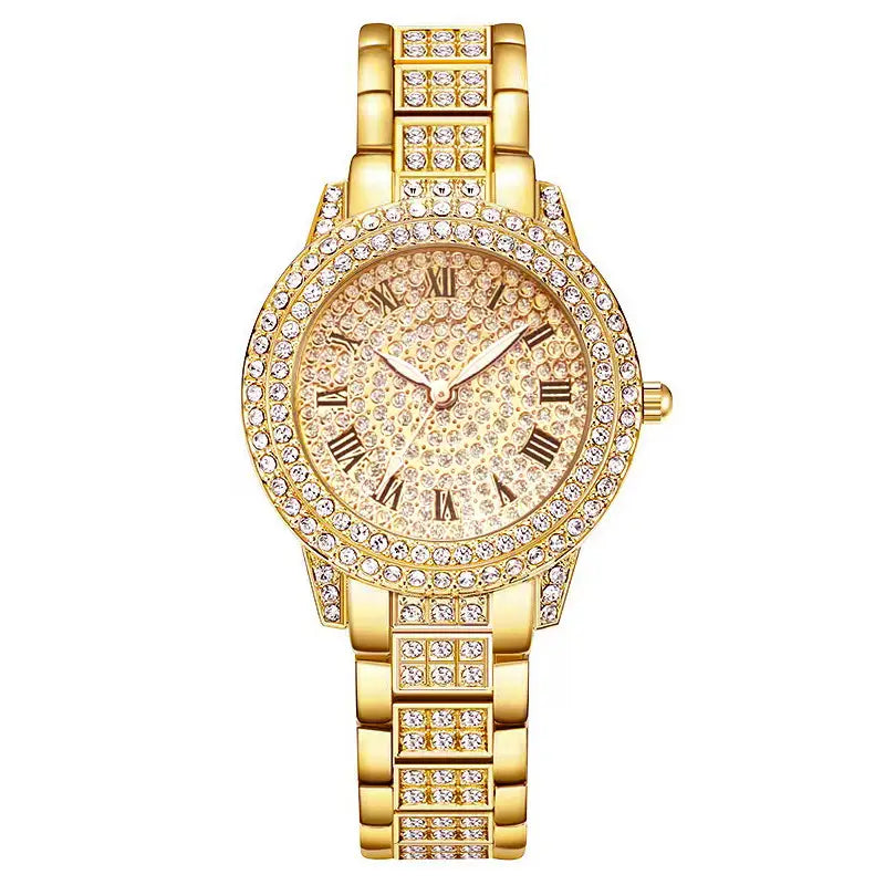 Women’s Diamond Fashion Roman Quartz Watch Five-piece Set