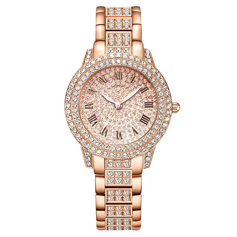 Women’s Diamond Fashion Roman Quartz Watch Five-piece Set