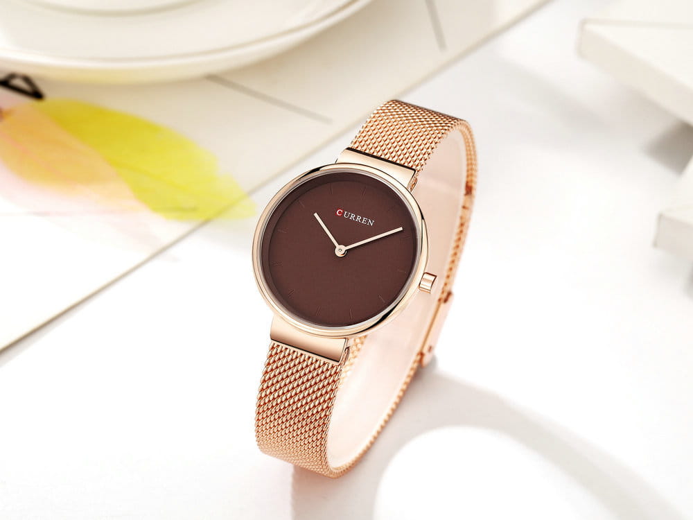 Fashion New Water Quartz Watch Women’s Mesh Belt Casual Business Pointer Watch