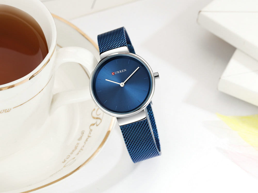 Fashion New Water Quartz Watch Women’s Mesh Belt Casual Business Pointer Watch