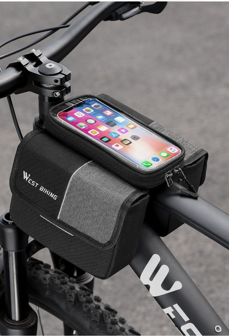 Bilateral Tube Touch Screen Saddle Bag