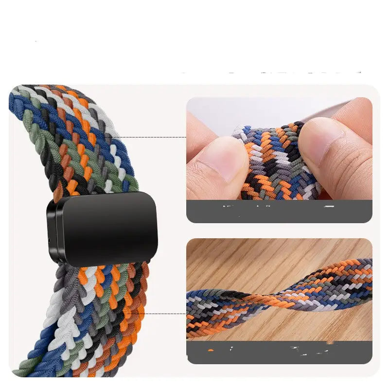 Magnetic Buckle Woven Loop Integrated Strap