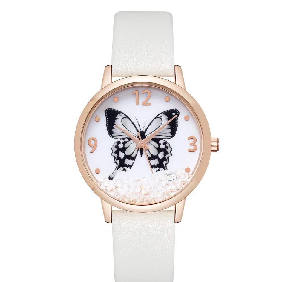 Women’s Fashion Numbers Rhinestone Butterfly Quartz Watch
