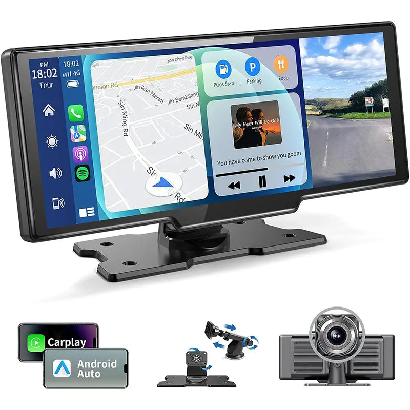 1026-inch Full Touch Screen All-in-one Car Navigation Device Front And Rear Dual Recording HD Recording P Split Screen