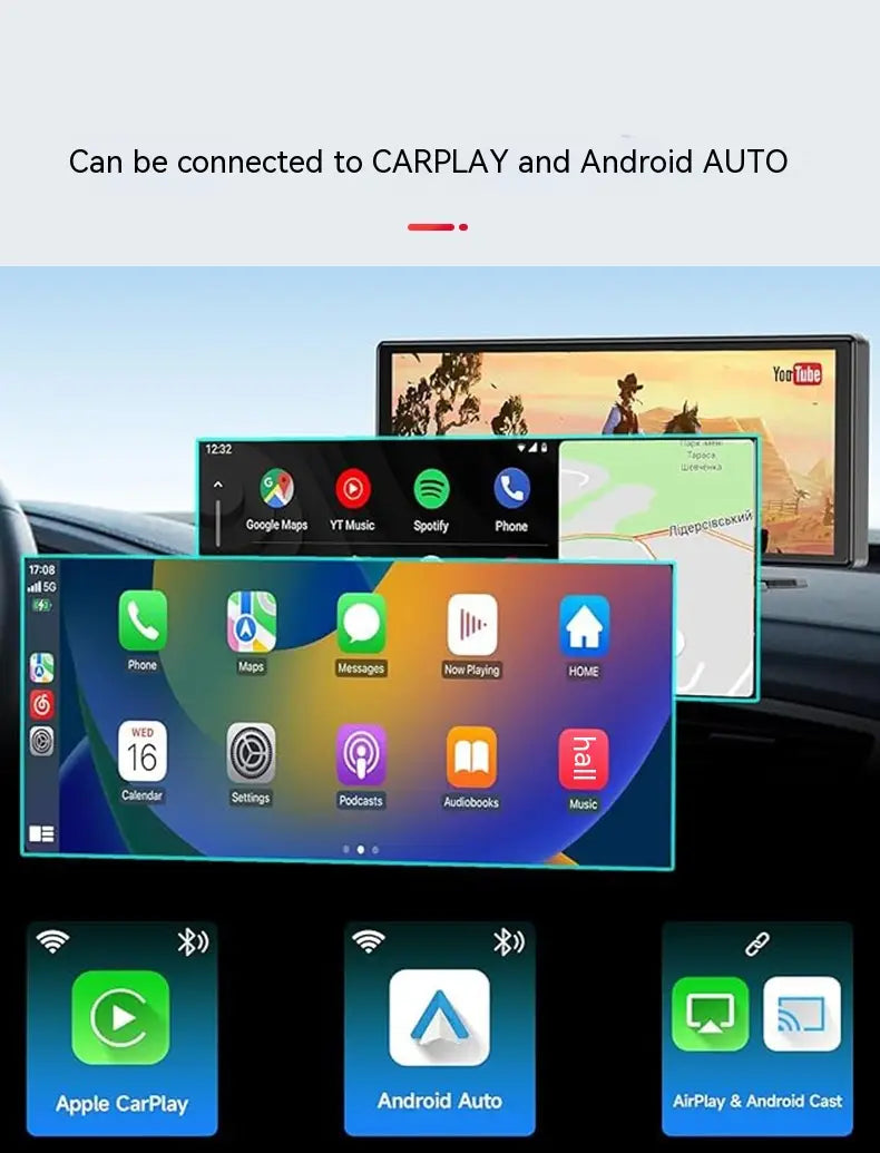 1026-inch Full Touch Screen All-in-one Car Navigation Device Front And Rear Dual Recording HD Recording P Split Screen
