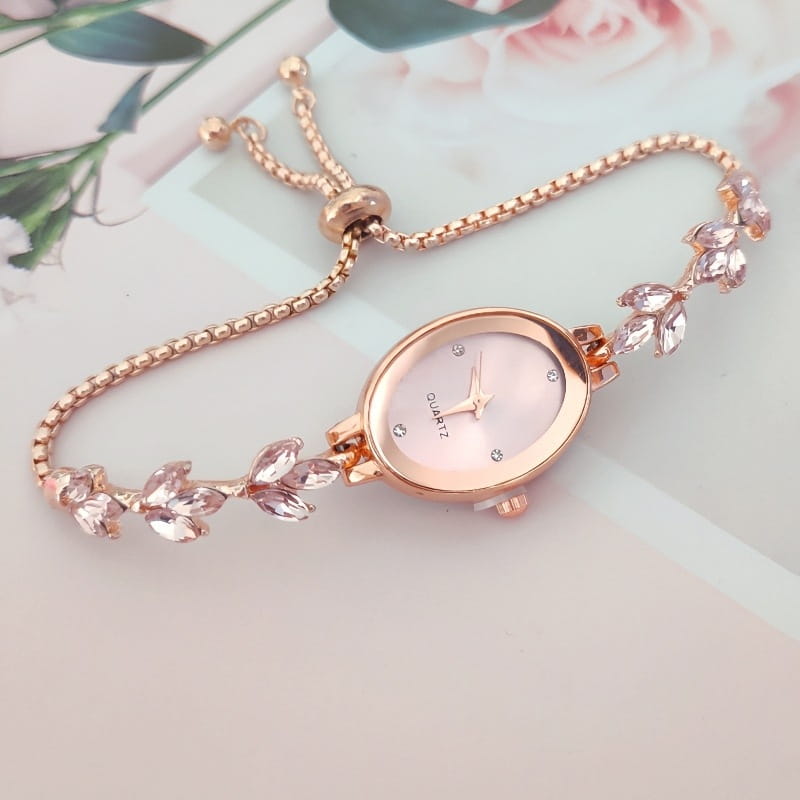 Wheat Diamond Women’s Watch Free Adjustment Pull-out Women’s