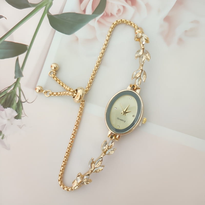 Wheat Diamond Women’s Watch Free Adjustment Pull-out Women’s