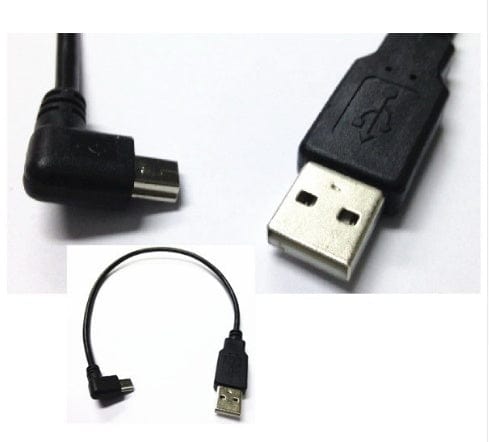 كابل شاحن طاقة USB Mini 5Pin 5P بزاوية قائمة ذكر إلى USB 2.0 ذكر بطول 0.2 متر لجهاز Chromecast