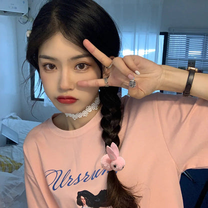 可爱兔子立体发夹儿童毛绒夹