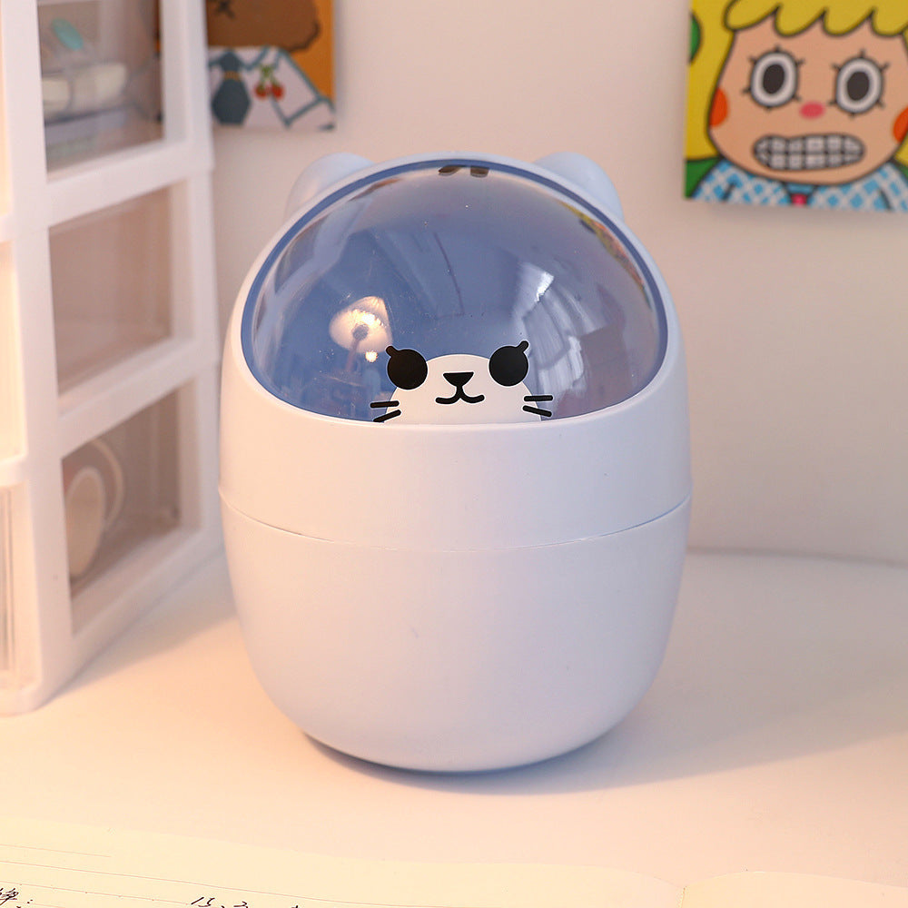 سوب سطح المكتب Can Can Organizer Bucket Office Mini Bear Trash Can