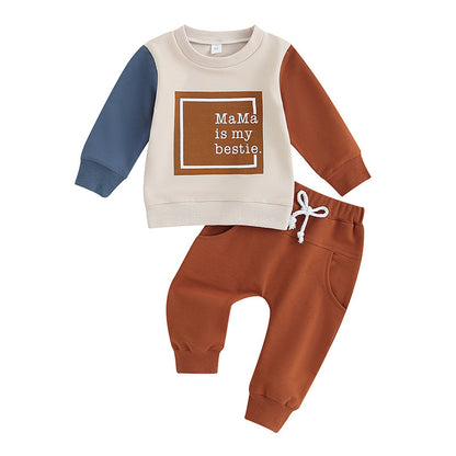 Sweatshirt And Sweatpants Suit Letter Printing