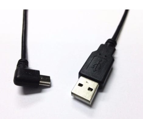 كابل شاحن طاقة USB Mini 5Pin 5P بزاوية قائمة ذكر إلى USB 2.0 ذكر بطول 0.2 متر لجهاز Chromecast