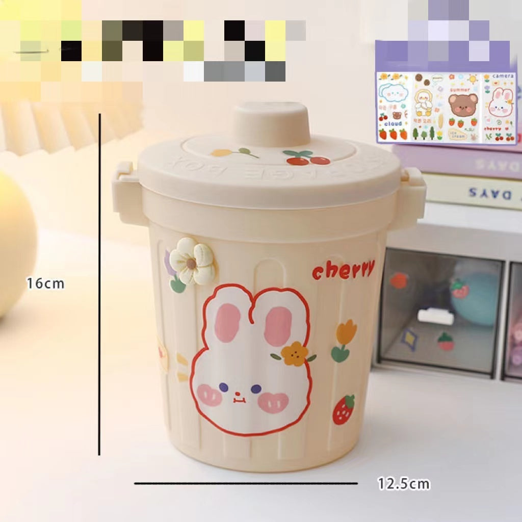 سوب سطح المكتب Can Can Organizer Bucket Office Mini Bear Trash Can
