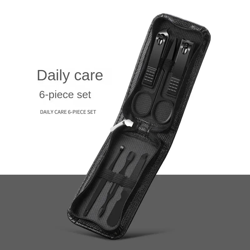 Manicure Set for Men and Women Portable Nail Clipper Scissors 6Pcs Pedicure Kits Green Nail Clipper Set Manicure & Pedicure Tool