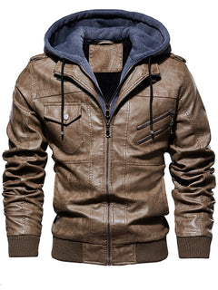 Men's Plus Size Zip Up Drawstring Hooded Jacket