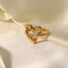 18K Gold-Plated Heart Ring