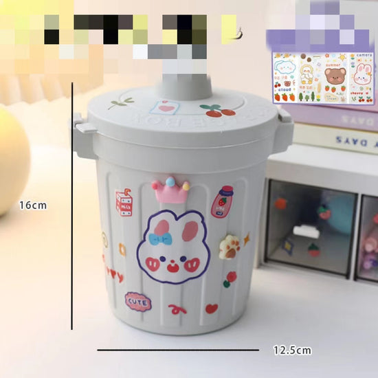 سوب سطح المكتب Can Can Organizer Bucket Office Mini Bear Trash Can