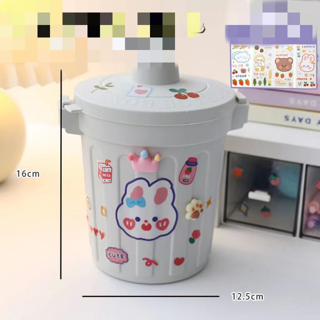 سوب سطح المكتب Can Can Organizer Bucket Office Mini Bear Trash Can