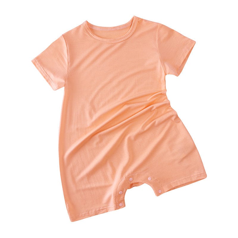 Modal Baby Short Sleeve Solid Color Jumpsuit