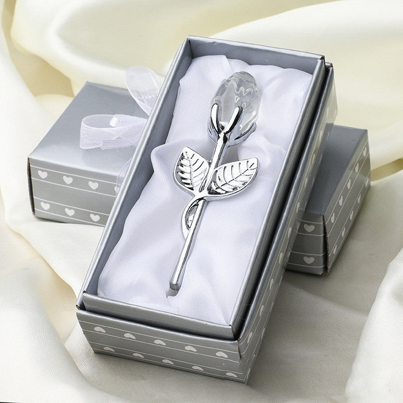 Kristall Metall Rose Valentinstag Kleines Geschenk Hochzeit