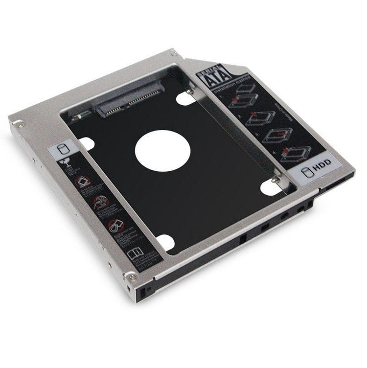 9.5mm aluminum hard drive bracket for optical drive bay.