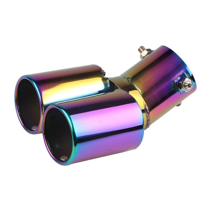 Automobile Universal Tail Double Muffler Stainless Steel Exhaust Pipe