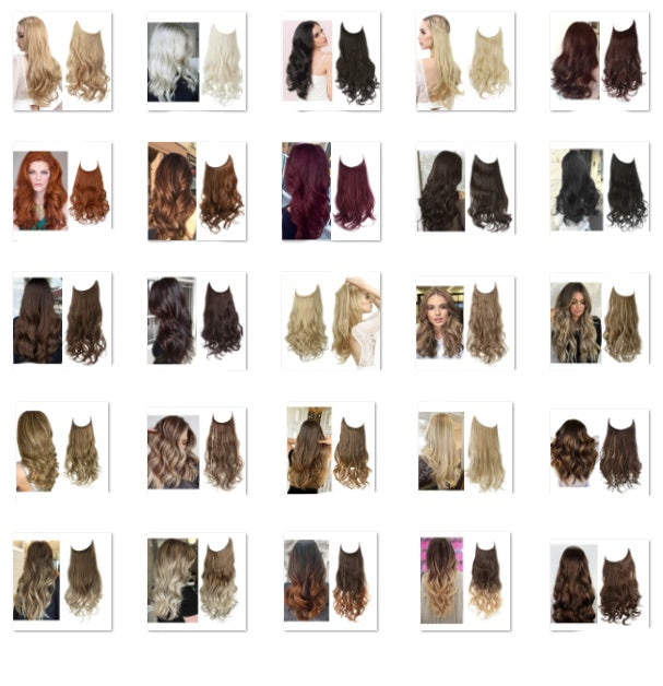 Wig collection of female extensions, long curly high-temperature fiber.
