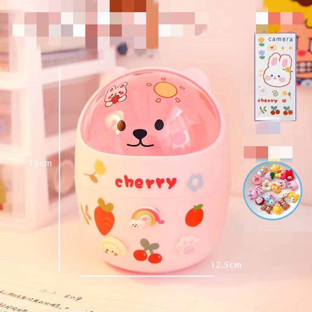 سوب سطح المكتب Can Can Organizer Bucket Office Mini Bear Trash Can