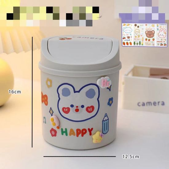 سوب سطح المكتب Can Can Organizer Bucket Office Mini Bear Trash Can