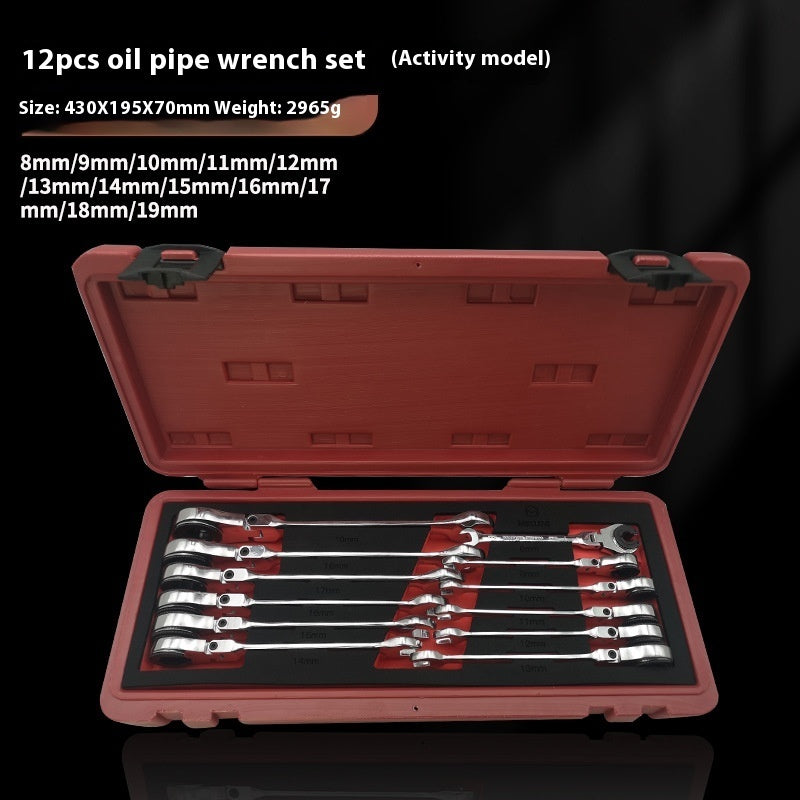 Oil pipe ratchet wrench