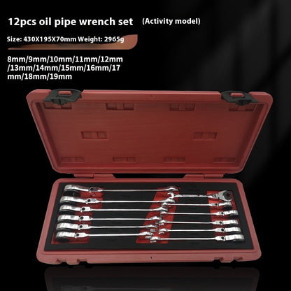 Oil pipe ratchet wrench