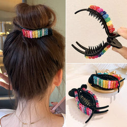 Colorful Girl Skittles barrettes, Korean style, resin hairpins for trendy bun hairstyles.