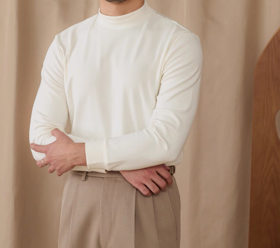 Men's Commuting Repair Height Elastic Warm Half High Neck
