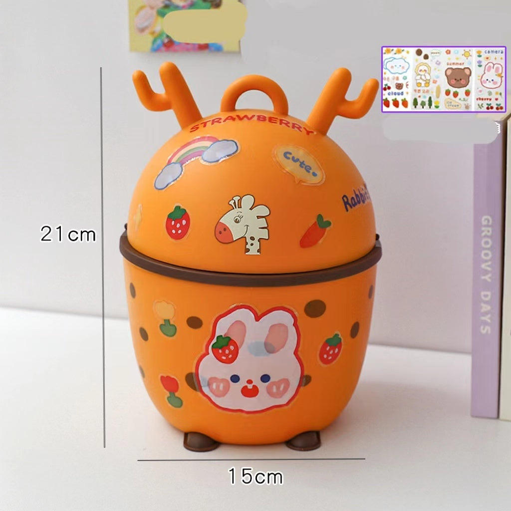 سوب سطح المكتب Can Can Organizer Bucket Office Mini Bear Trash Can