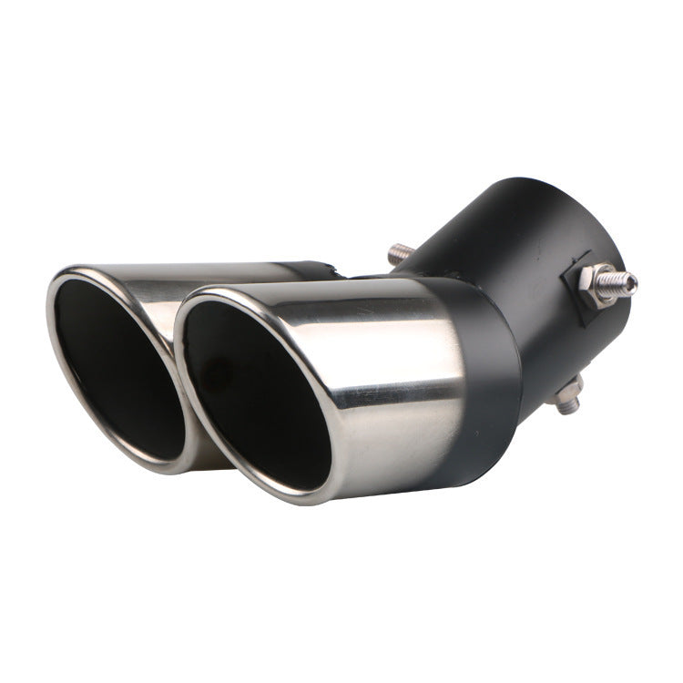 Automobile Universal Tail Double Muffler Stainless Steel Exhaust Pipe